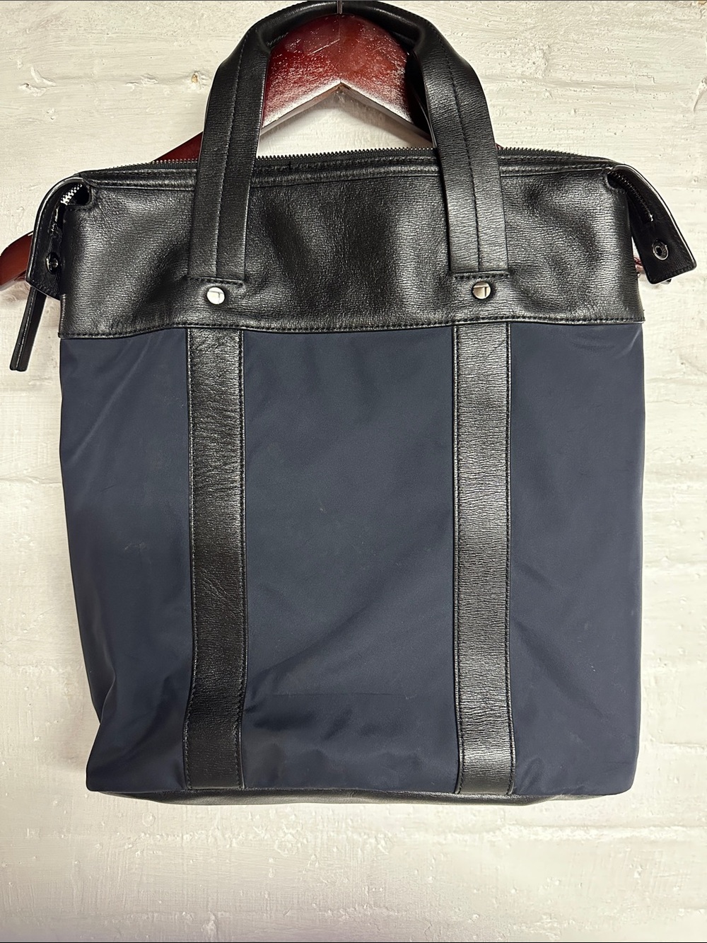 Theory Navy and Black Men's Laptop Tote